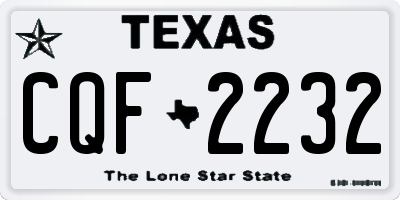 TX license plate CQF2232
