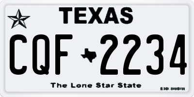 TX license plate CQF2234