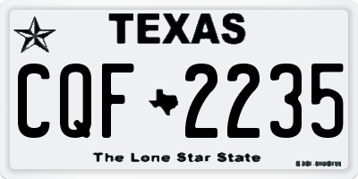 TX license plate CQF2235