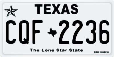 TX license plate CQF2236