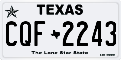 TX license plate CQF2243