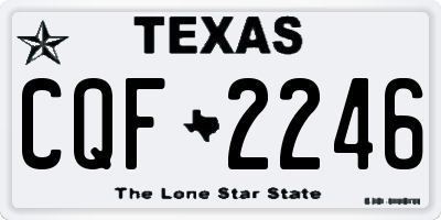 TX license plate CQF2246
