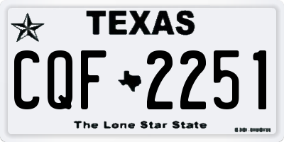 TX license plate CQF2251