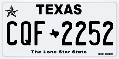 TX license plate CQF2252