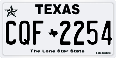 TX license plate CQF2254