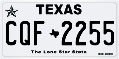 TX license plate CQF2255