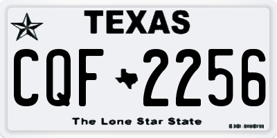 TX license plate CQF2256