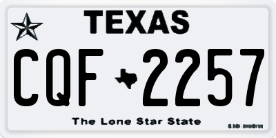 TX license plate CQF2257