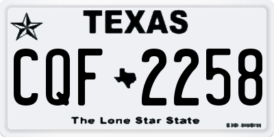 TX license plate CQF2258