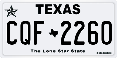 TX license plate CQF2260