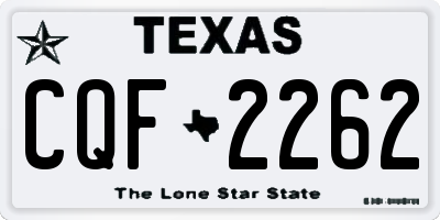 TX license plate CQF2262