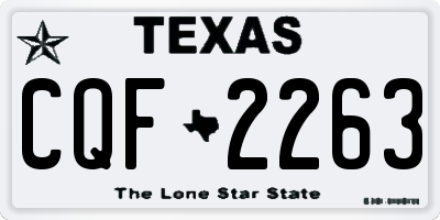 TX license plate CQF2263