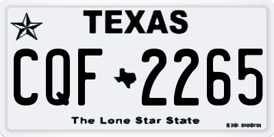 TX license plate CQF2265