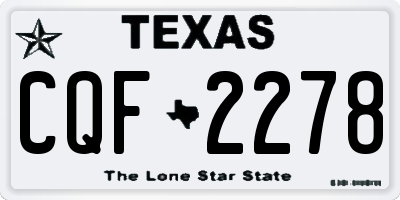 TX license plate CQF2278