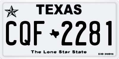 TX license plate CQF2281