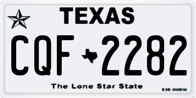 TX license plate CQF2282