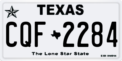 TX license plate CQF2284