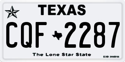 TX license plate CQF2287