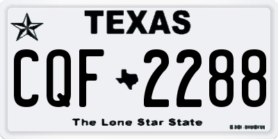 TX license plate CQF2288