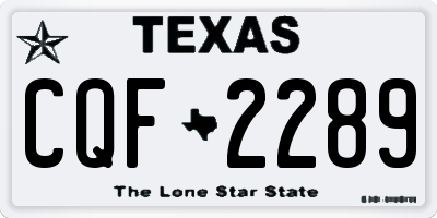 TX license plate CQF2289