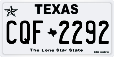 TX license plate CQF2292