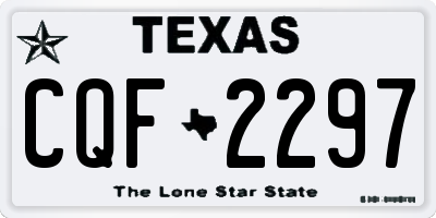 TX license plate CQF2297