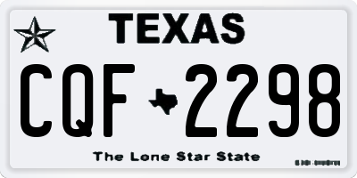 TX license plate CQF2298