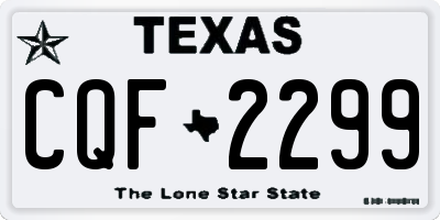 TX license plate CQF2299