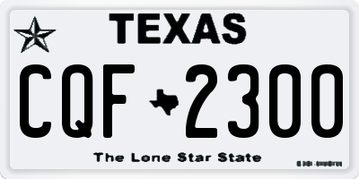 TX license plate CQF2300