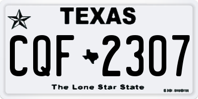 TX license plate CQF2307
