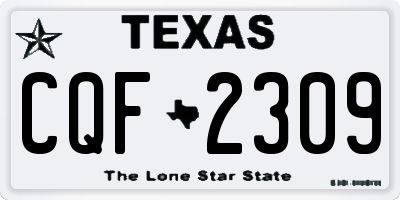 TX license plate CQF2309