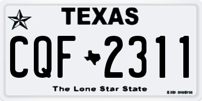 TX license plate CQF2311