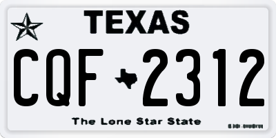 TX license plate CQF2312
