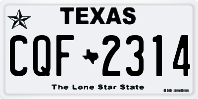 TX license plate CQF2314