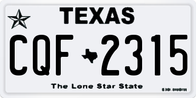 TX license plate CQF2315
