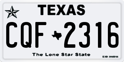 TX license plate CQF2316