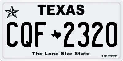 TX license plate CQF2320