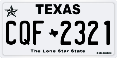 TX license plate CQF2321