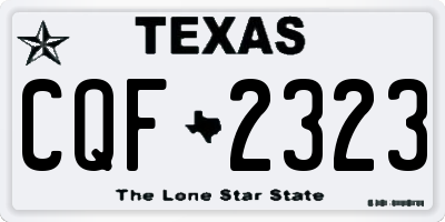 TX license plate CQF2323