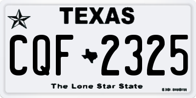 TX license plate CQF2325