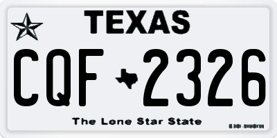 TX license plate CQF2326