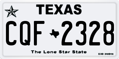 TX license plate CQF2328
