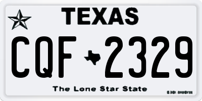 TX license plate CQF2329