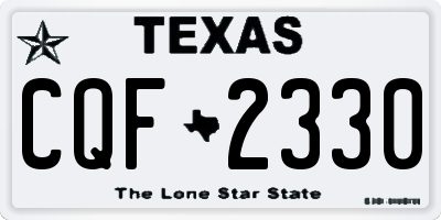 TX license plate CQF2330