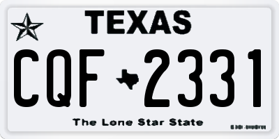 TX license plate CQF2331