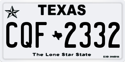 TX license plate CQF2332