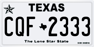 TX license plate CQF2333