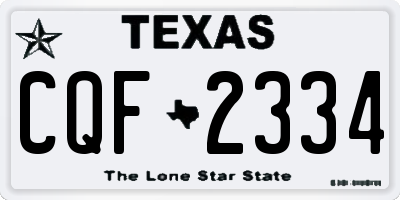 TX license plate CQF2334