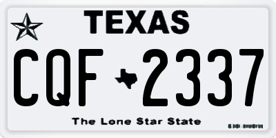 TX license plate CQF2337