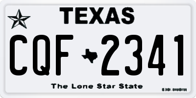 TX license plate CQF2341